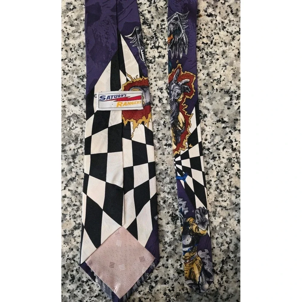 RARE Vintage SATURN'S RANGERS Silk Tie Comics Neck Tie‎